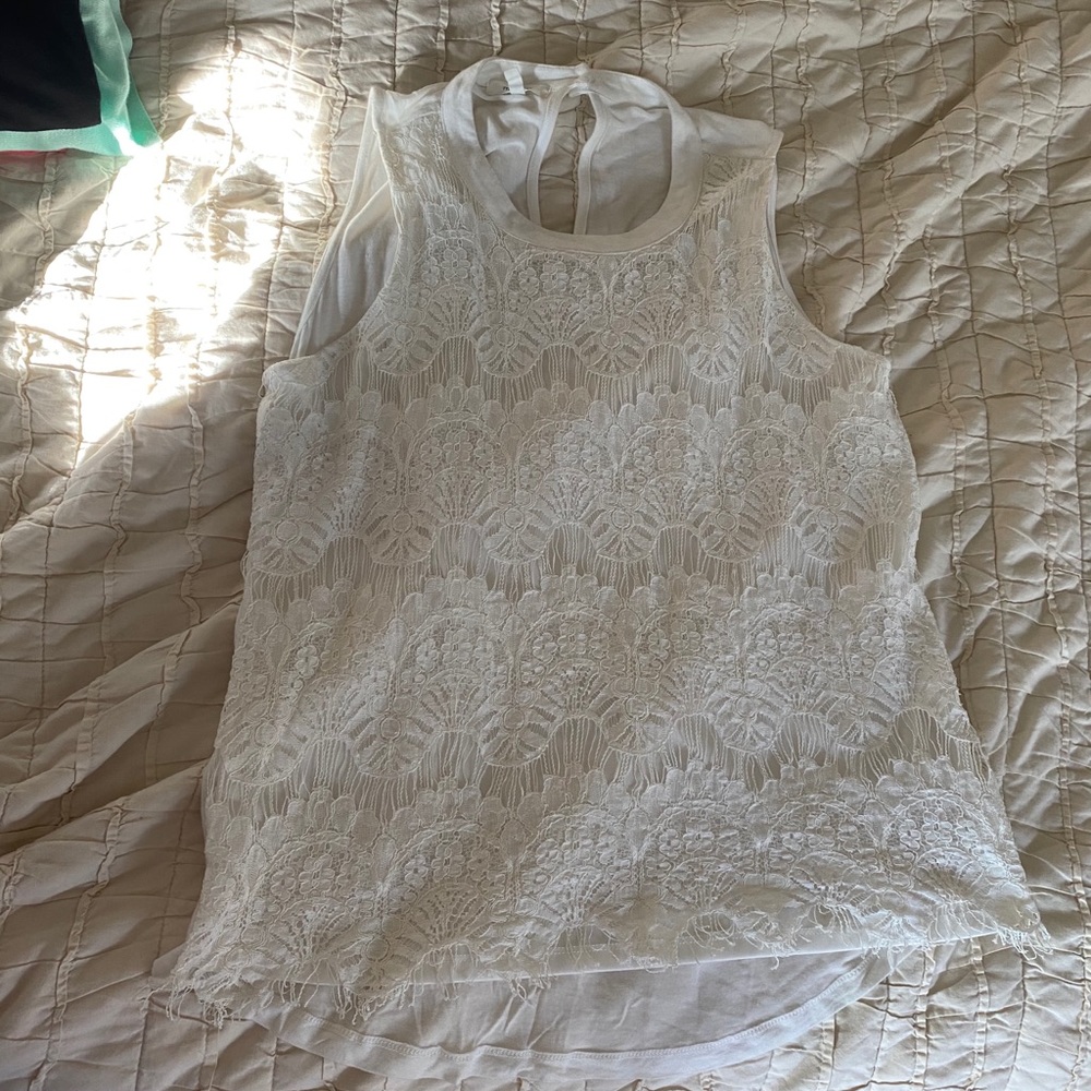 White lace tank top blouse